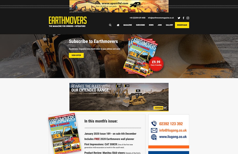 New website for Earthmovers!